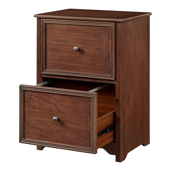 Bradstone 2 Drawer Walnut Brown Wood File Cabinet