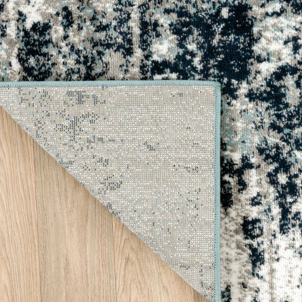 Blue and Gray Abstract Rectangular Area Rug