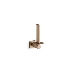 Parallel Vertical Wall Mounted Toilet Paper Holder in Vibrant Brushed Bronze