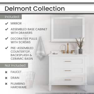 35.43 in. W x 22.05 in. D x 33.46 in.H Delmont Vanity Cabinet with Sink, 3 Drawers, White Cabinet