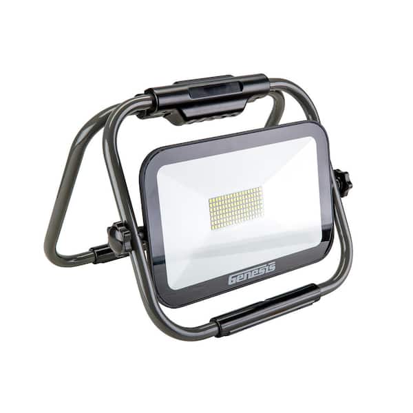 GENESIS 6500 Lumens Foldable LED Work Light with 5 ft. Power Cord, All Metal Stand, and Rotatable Lamp Head