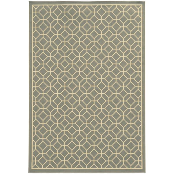 Home Decorators Collection Sand Grey 7 ft. x 10 ft. Indoor/Outdoor Patio Area Rug