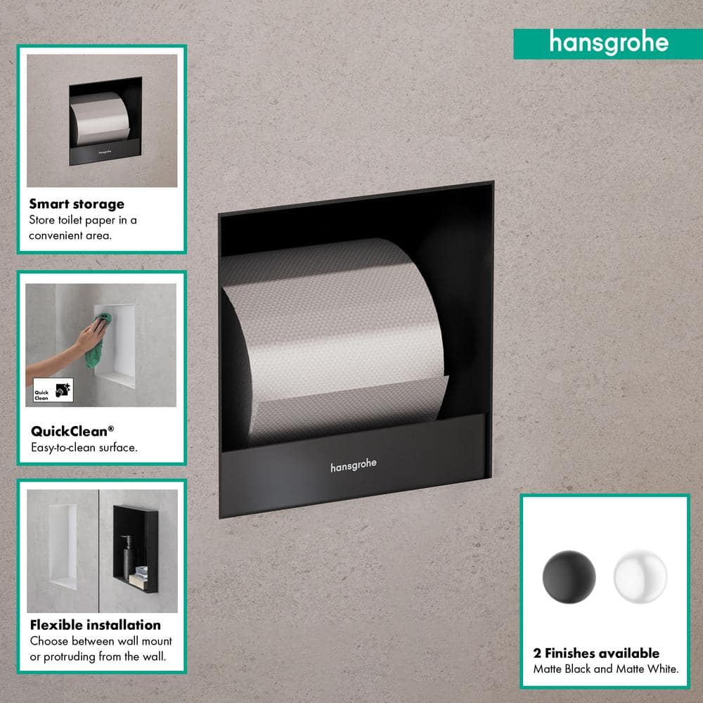 Brushed Stainless Steel Recessed Toilet Paper Holder 6"x 6"x 5.5"