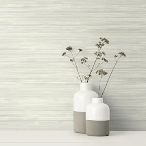 Bondi Light Grey Grasscloth Texture Wallpaper Sample