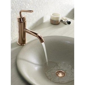 Purist Single Hole Single-Handle Bathroom Faucet with Straight Lever Handle in Vibrant Rose Gold