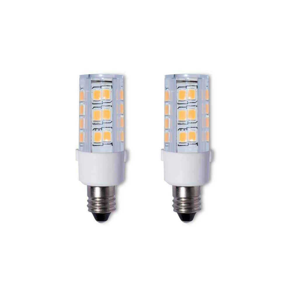 Bulbrite 40 - Watt Equivalent Warm White Light T6 (E12) Candelabra Screw, Dimmable Clear LED Light Bulb 2700K (2-Pack)