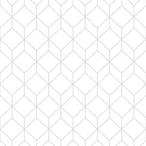 Myrtle Geo White/Silver Wallpaper Sample