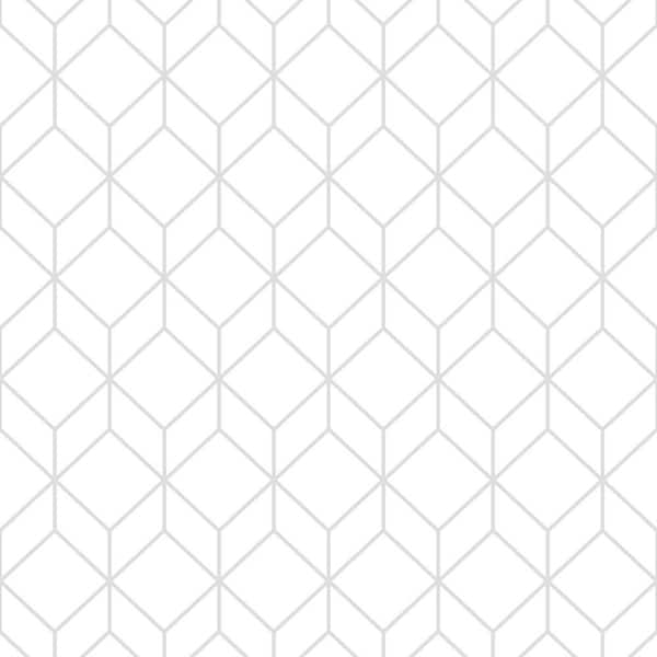 Myrtle Geo White and Silver Wallpaper