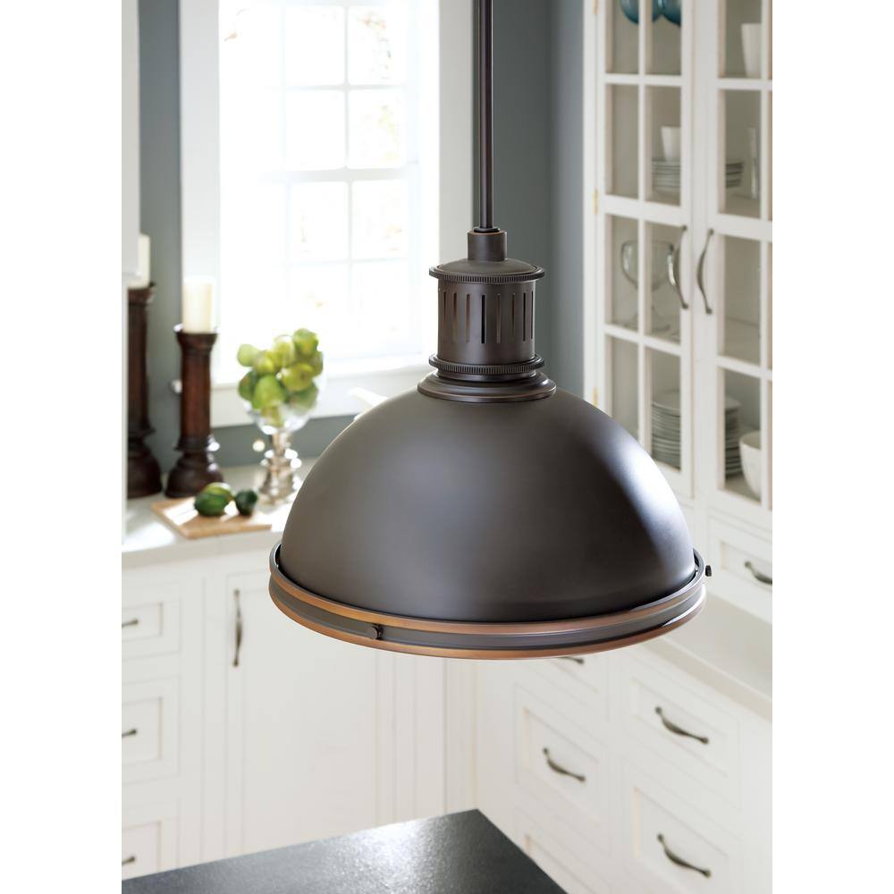 Brushed Nickel Single Light Dome Pendant with Clear Glass Shade