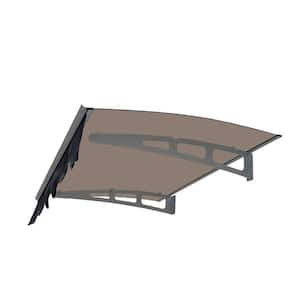 3.92 ft. Aluminum Frame Door/Window Awning with Brown Polycarbonate Roof