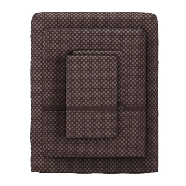 Unbranded 4-Piece Brown 90 GSM 100% Polyester King Sheet Set