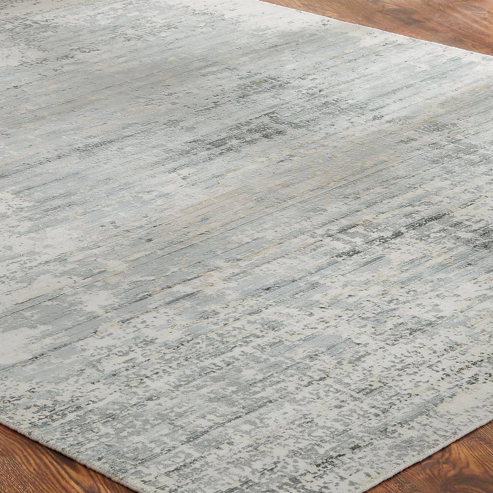 Gray and Sky Abstract High Pile Area Rug
