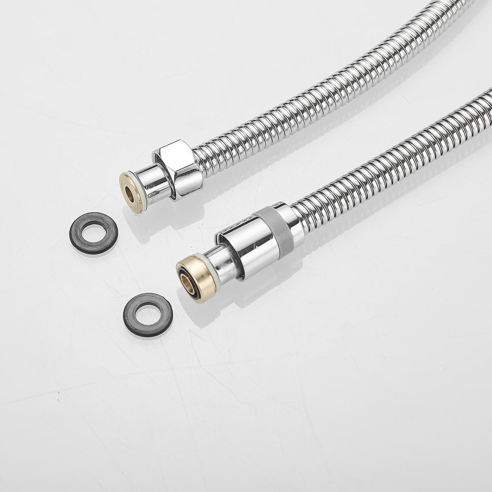71-Inch Chrome Flexible Handheld Shower Hose with Brass Fittings