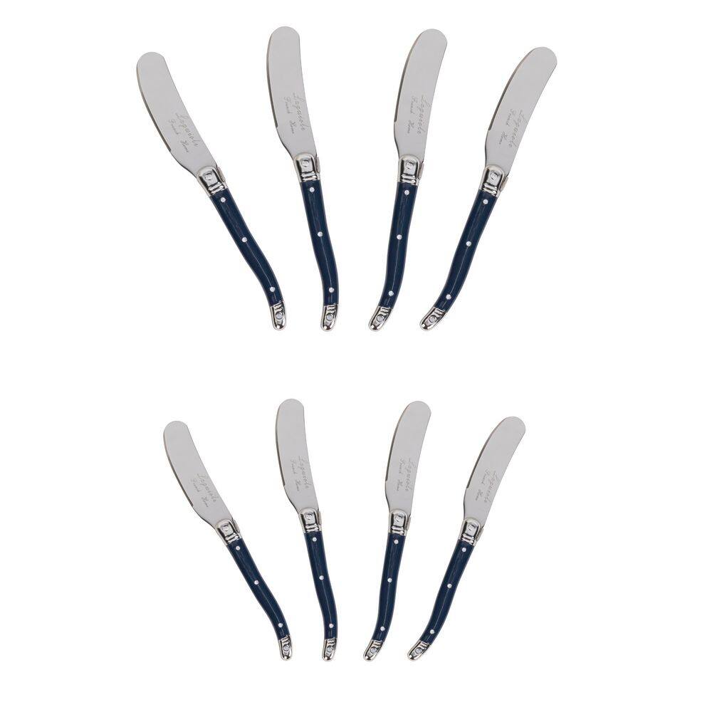Laguiole Set of 8 Spreaders with Navy Handles