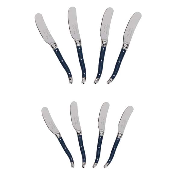 French Home Laguiole Set of 8 Spreaders with Navy Handles
