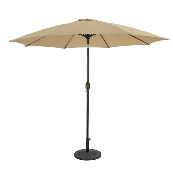 Island Umbrella Parisian 9 ft. Polyester Round Market Patio Umbrella in ...