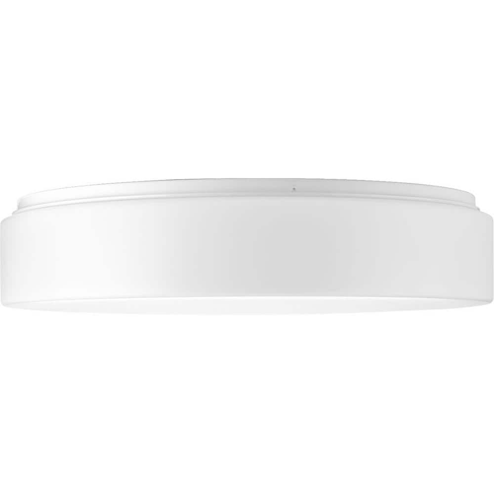 White Glass LED Drum Flush Mount Light for Indoor/Outdoor