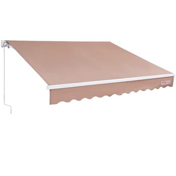 VEVOR Manual Retractable Awning 8 x 7 ft Outdoor Patio Awning Retractable Sun Shade Water-Resistant Polyester