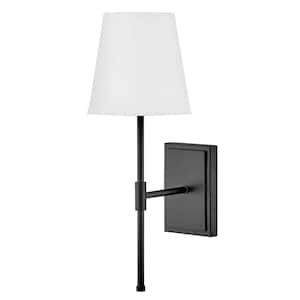 Beale 7.0 in. 1-Light Black Wall Sconce