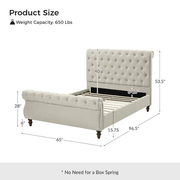 Queen sleigh deals platform bed