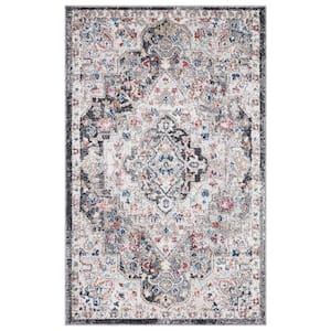 Vintage Collection Montreal Gray 3 ft. x 4 ft. Medallion Area Rug