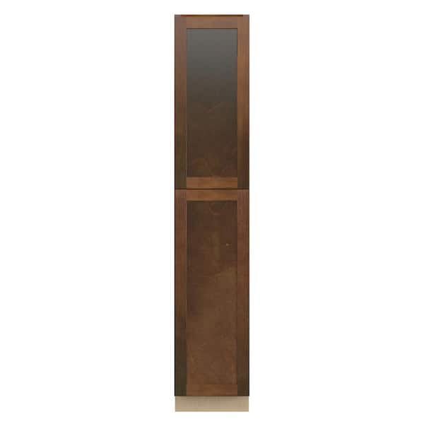 Amherst Shaker 18 in. W x 96 in. H x 24 in. D in Walnut Plywood Assembled Pantry Cabinet