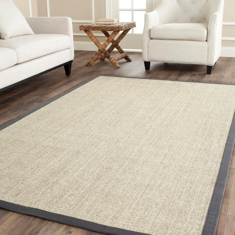 Handmade Gray Square Non-slip Sisal Rug