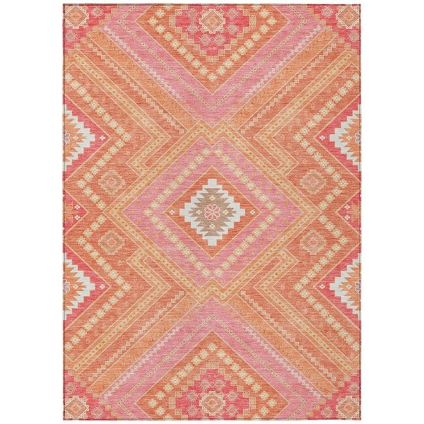 Chantille Machine Washable Indoor/Outdoor Abstract ACN1010 Coral 2 ft. 6 in. x 3 ft. 10 in. Area Rug
