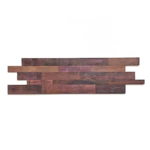 1 in. x 39.5 in. x 11.5 in. Reclaimed Red Wine Soaked Wine Barrel Wood Wall Panel