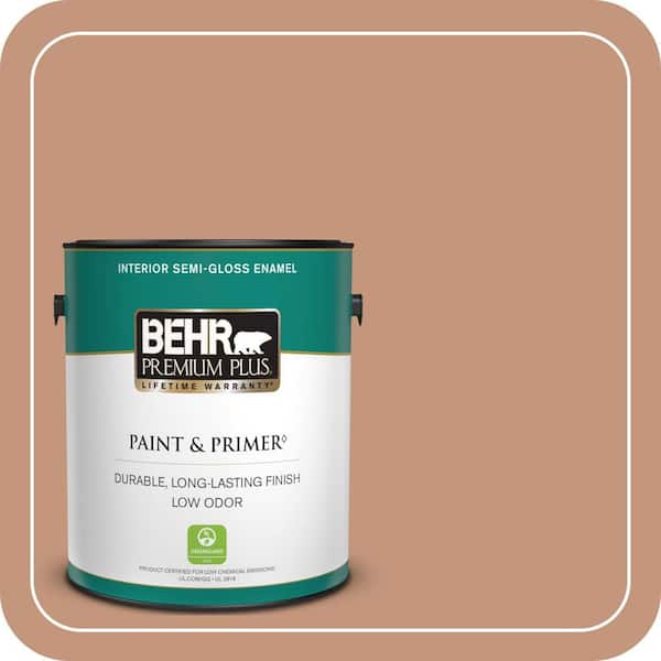 BEHR PREMIUM PLUS 1 gal. #ECC-50-3 Brick Path Semi-Gloss Enamel Low Odor Interior Paint & Primer