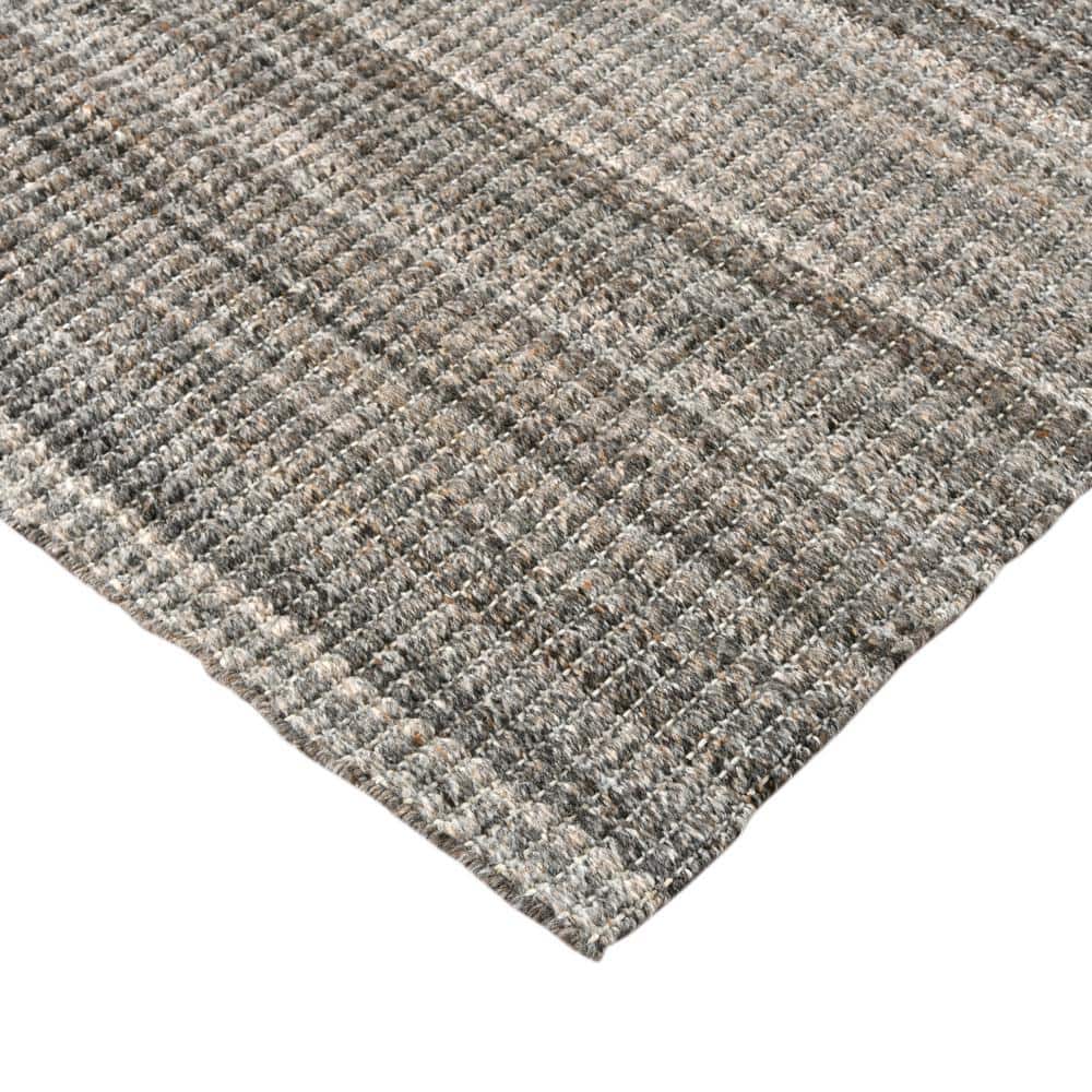 Atlantic Striped Gray and Brown Hand-Woven Outdoor Rug, 4' x 6'
