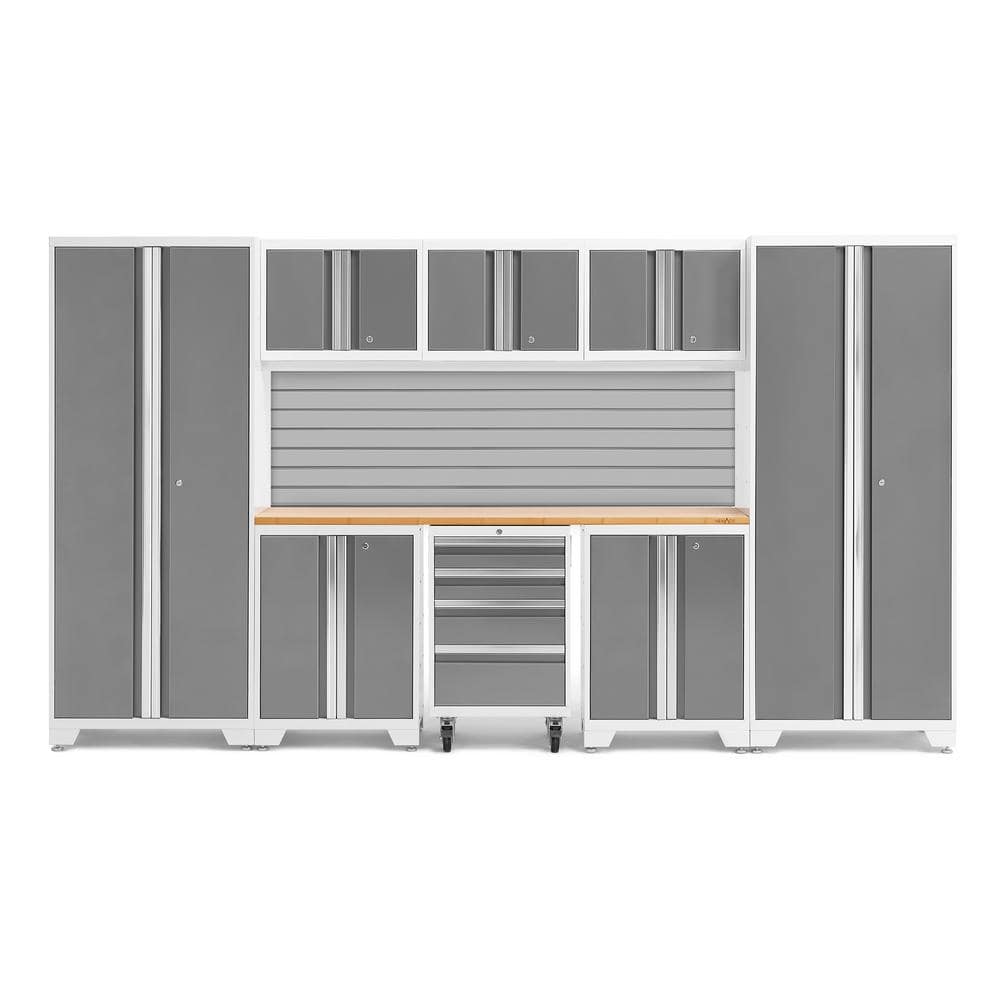 Bold Series 132 in. W x 76.75 in. H x 18 in. D 24-Gauge Steel Garage Cabinet Set in Platinum (9-Piece) price history on PriceWatchPro