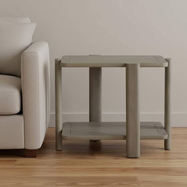 26 in. Natural Rectangle Wood End Table