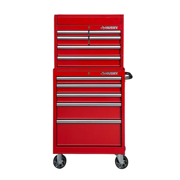 Husky 27 in. 11-Drawer Gloss Red Tool Chest and Cabinet Combo