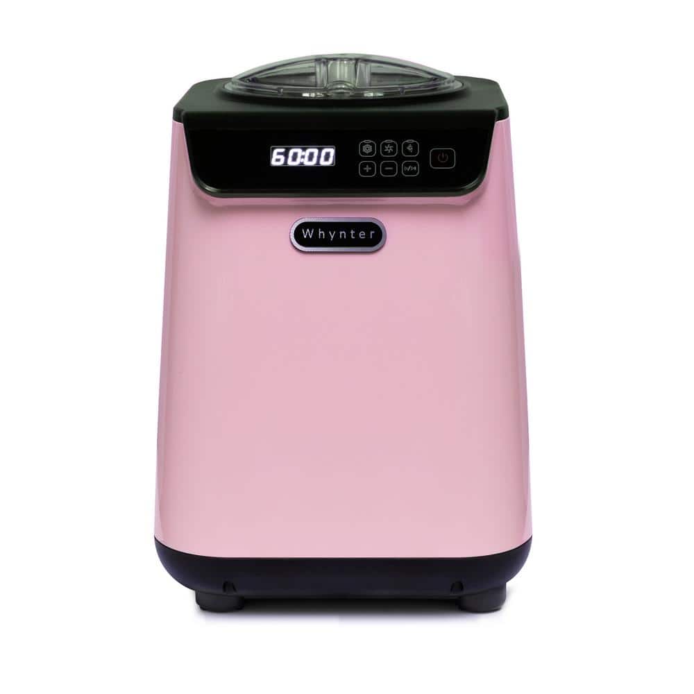 1.28 Qt. Compact Upright Automatic Ice Cream Maker with Stainless Steel Bowl Limited Black Pink Edition