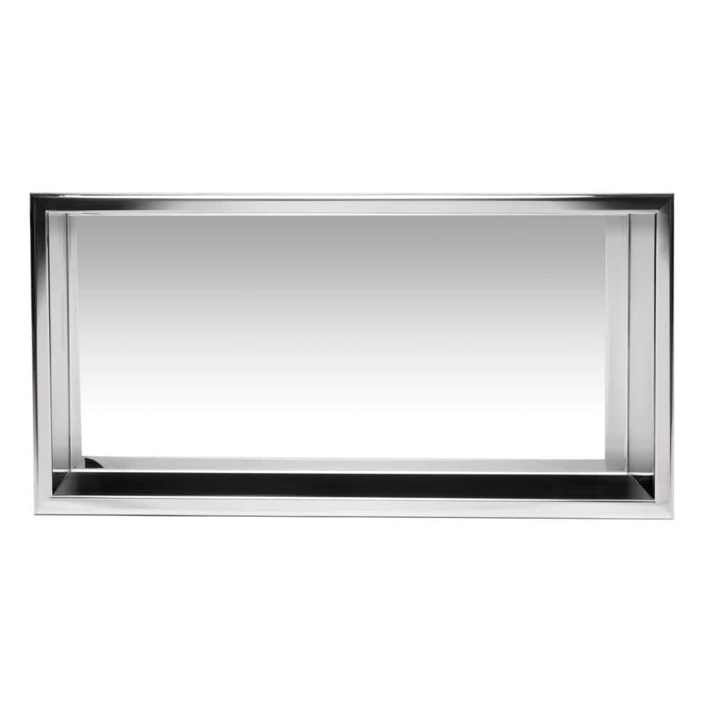 Polished Stainless Steel Horizontal Shower Niche Shelf