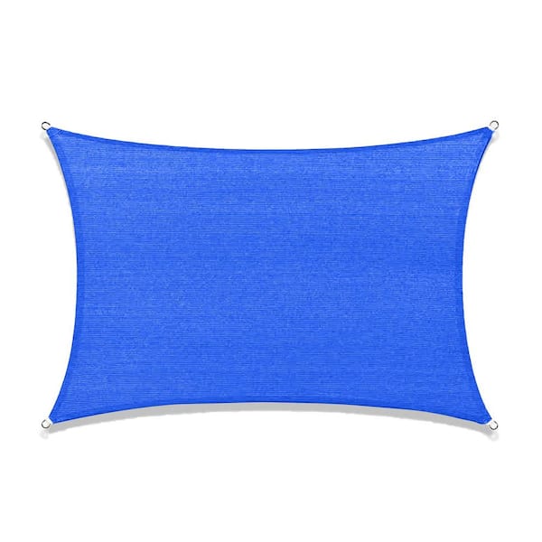 Sunshade Sail Canopy 12 ft. x 16 ft. Blue Rectangle Awning UV Block for Outdoor Patio Garden and Backyard