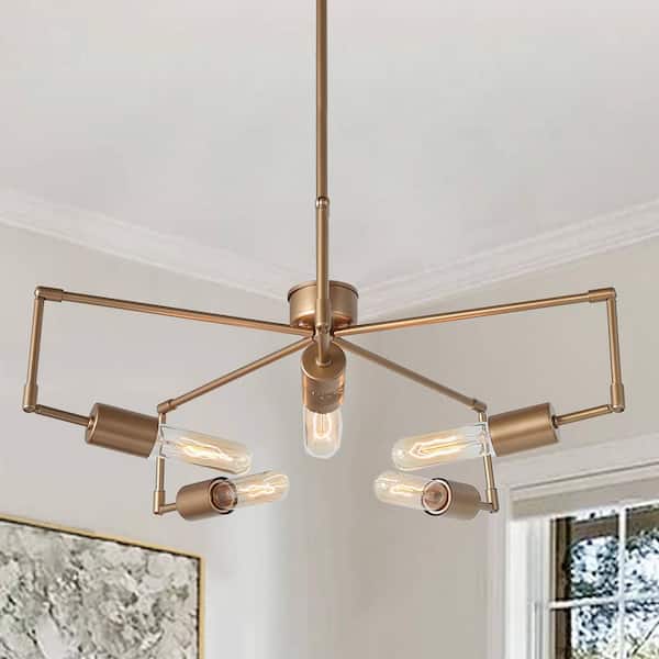 Uolfin 5-Light Gold Branch Chandelier for Dining Room