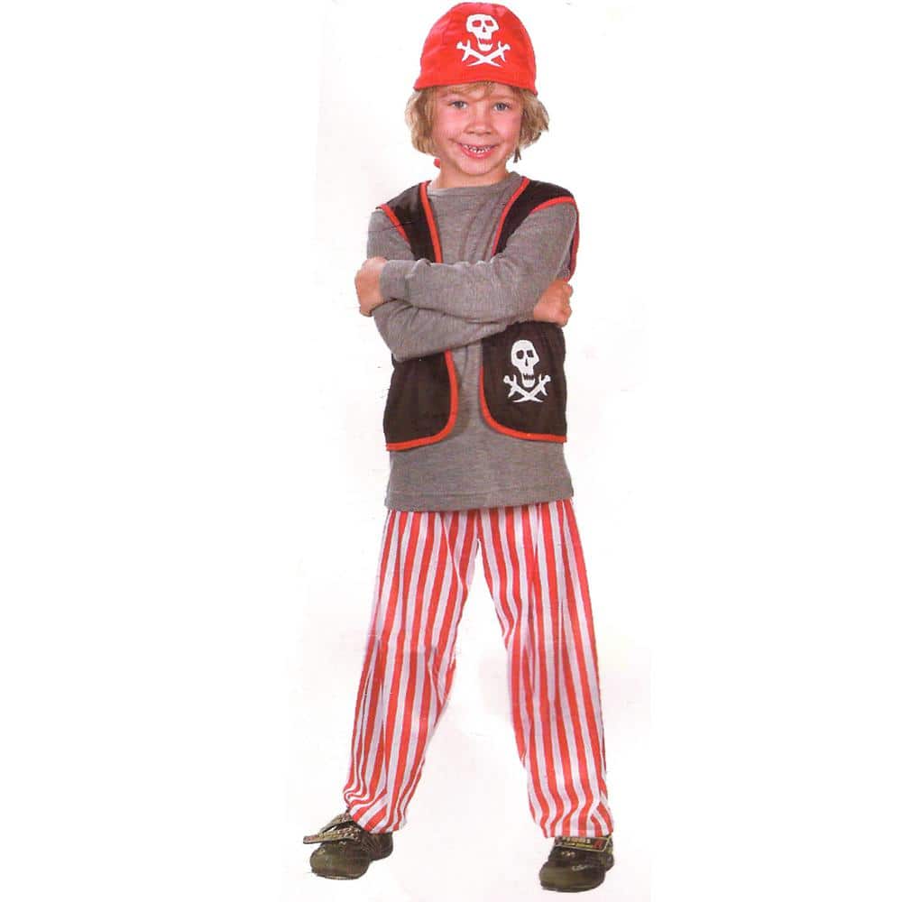 with Cap Vest Red Knight Pirate Halloween Costume Jumpsuit Stripe Suit baby  boy Halloween party dress children kid clothes 3-15M