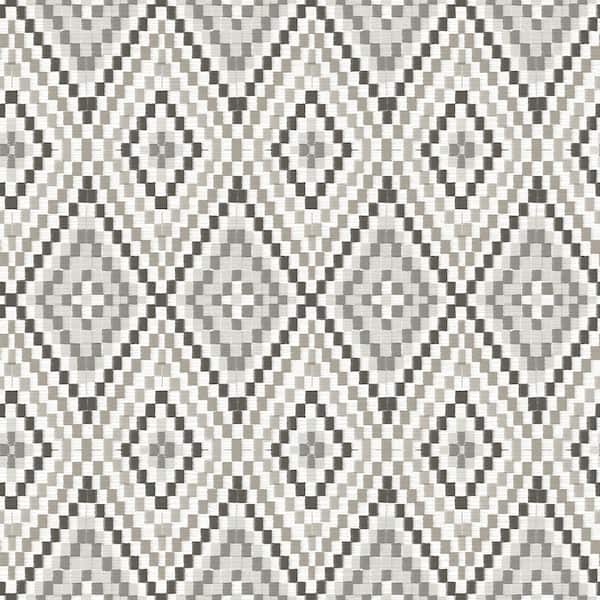 Chesapeake Ganado Dark Brown Geometric Ikat Paper Strippable Roll (Covers 56.4 sq. ft.)