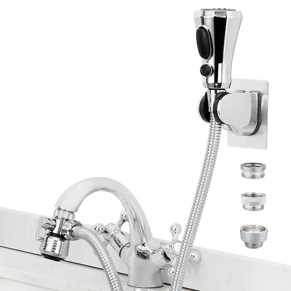 3.34 in. H x 1.9 in. W x 1.9 in. D Sink Faucet Sprayer Set with 59 in. Hose, Water Saving Aerator and Diverter Valve