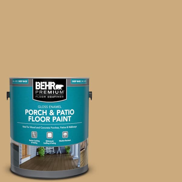 BEHR PREMIUM 1 gal. #S300-4 Flax Straw Gloss Enamel Interior/Exterior Porch and Patio Floor Paint