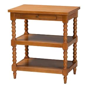 Imogene 26 in. Walnut Brown Rectangle Wood End Table