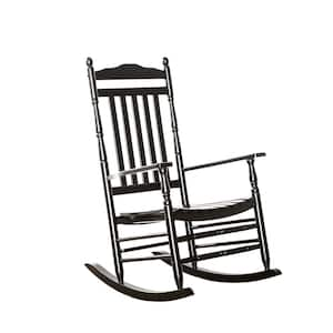 Black Wood Outdoor Rocking Chairs Patio Porch Rocker Indoor