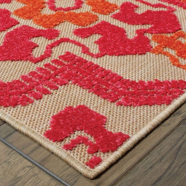 Bernadette Sand 5 ft. x 8 ft. Unthemed Woven Geometric Polypropylene Rectangle Area Rug