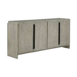 Merino Grey Wood Top 72.5 in. Credenza with 4-Doors Fits TV's up to 65 in.