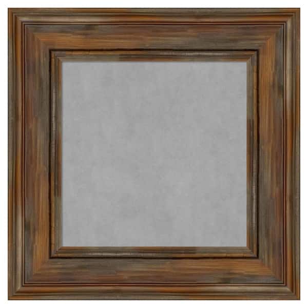 Amanti Art Alexandria Rustic Brown 18 in. x 18 in. Framed Magnetic Board