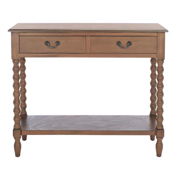 SAFAVIEH Athena Brown 2-Drawer Console Table