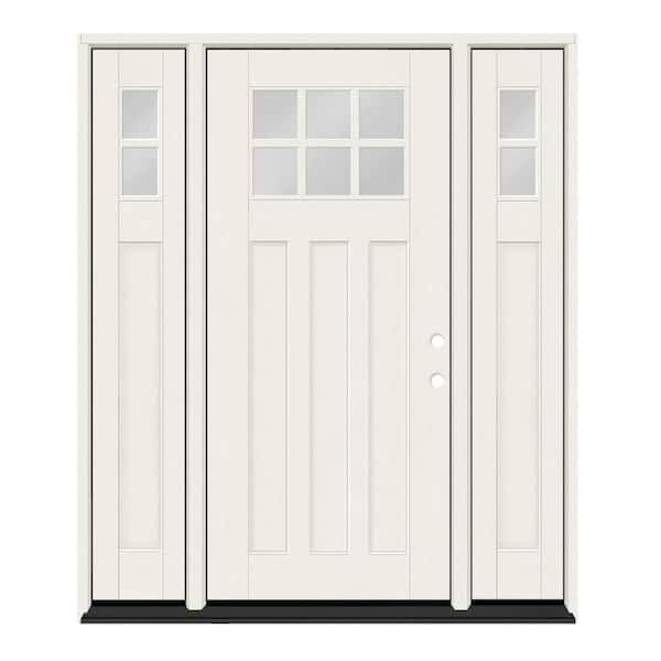 Regency 60 in. x 80 in. 6L Toplite Clear Glass LHIS Unfinished Fiberglass Prehung Front Door with 10" SLs 6-9/16" Jamb