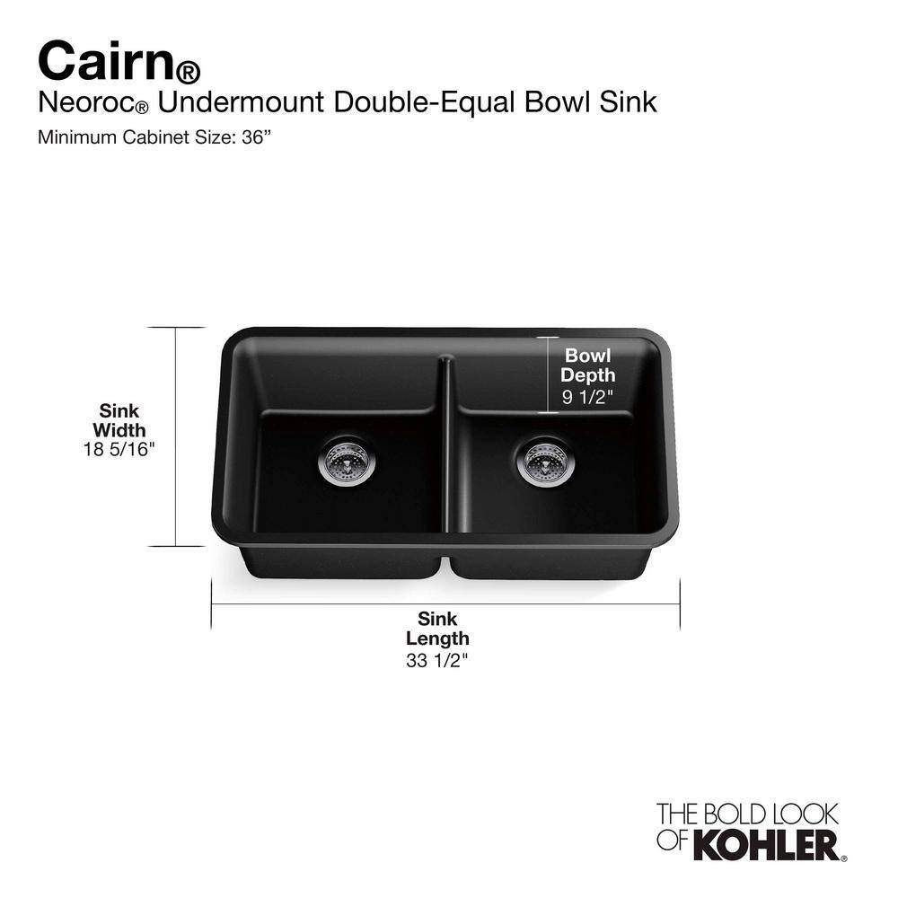 Matte White Cast Iron Double Bowl Drop-In Kitchen Sink